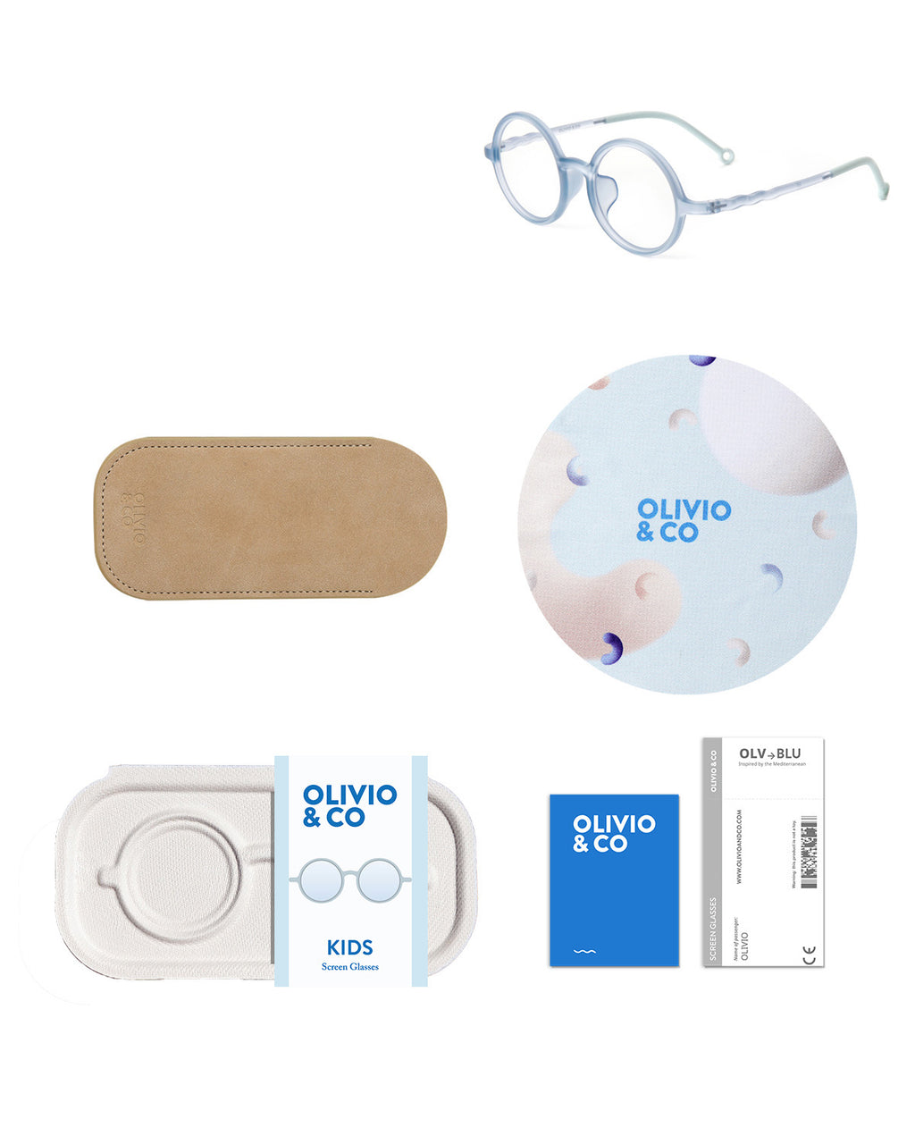 JUNIOR Round Screen Glasses - Sky Blue