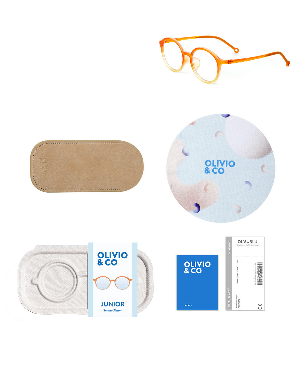 JUNIOR+ Oval Screen Glasses - Sunrise Orange